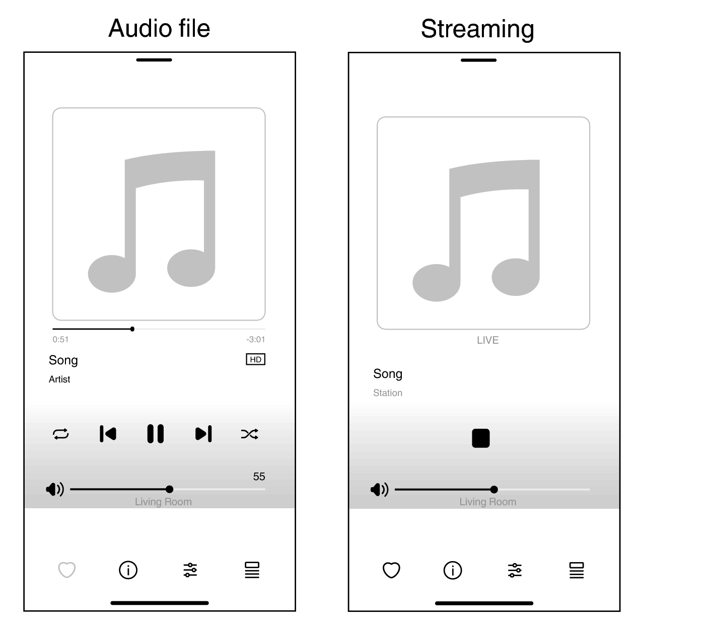 Playing from streaming music services AV 30