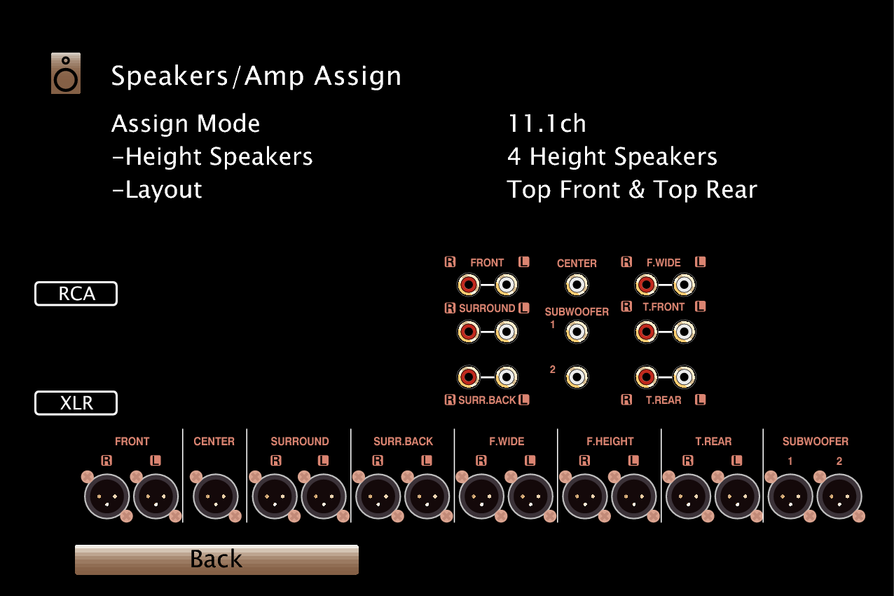 Speaker configuration and “Amp Assign” settings SR6009