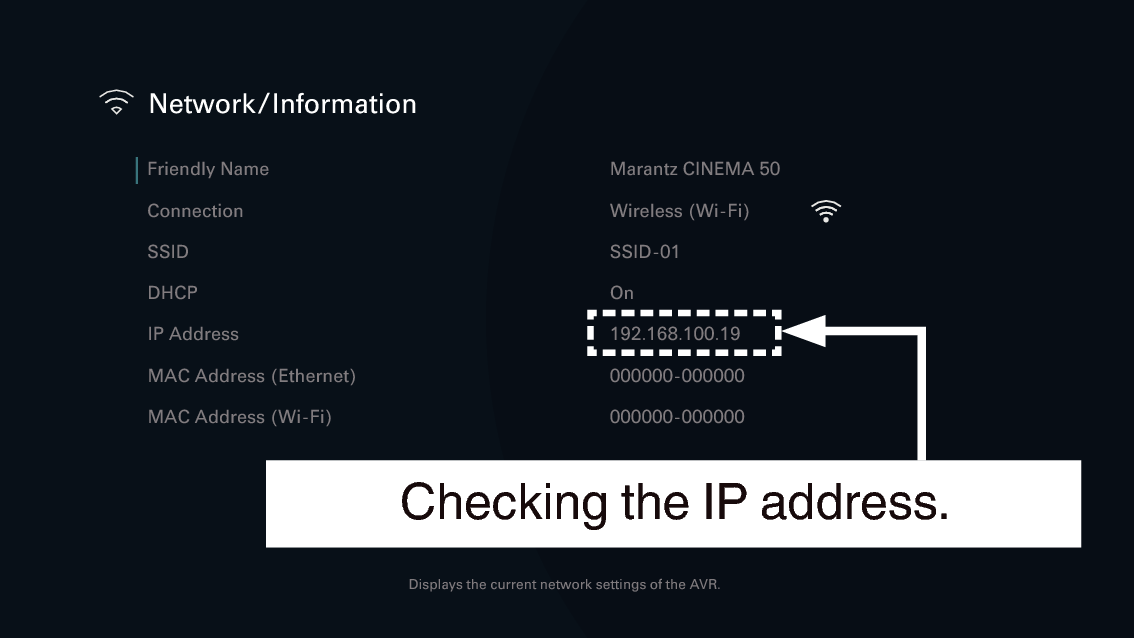 Controlling the unit from a web control CINEMA 50