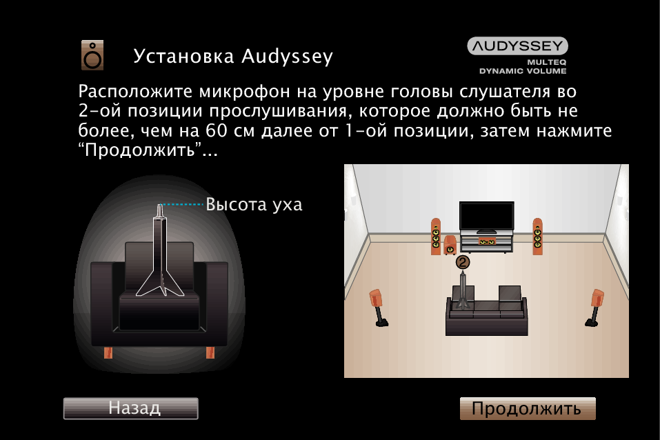 Dynamic volume. Audyssey. Настройка аудиосистемы. Audyssey MULTEQ xt32. Правильное расположение микрофона.